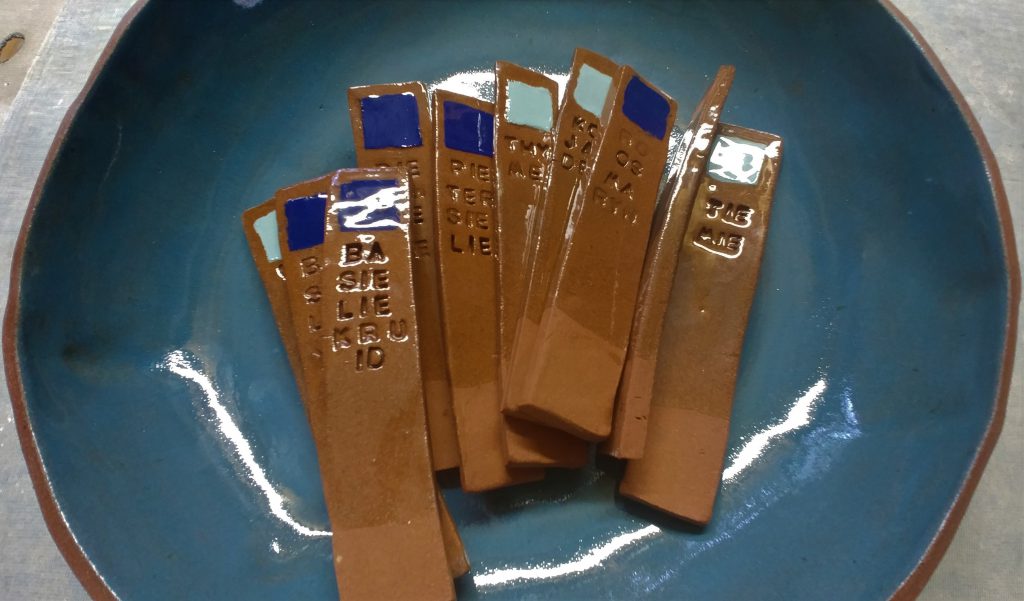 Ceramic, earthenware, plant labels