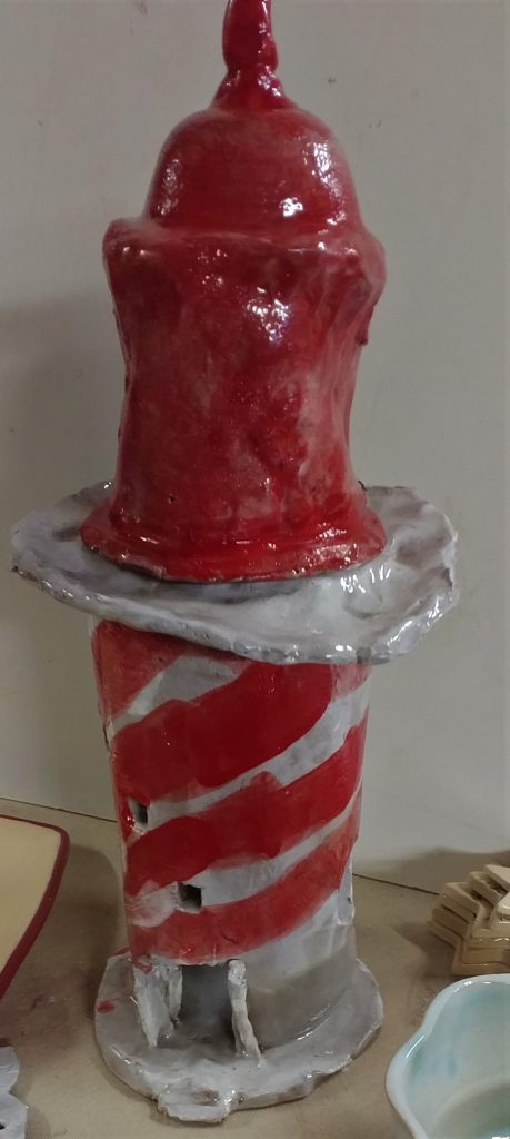 Ceramics, sculpture, grade schooler, underglaze