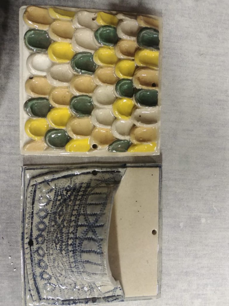 Ceramic tiles, under glaze and oxide wash